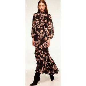MISA Los Angeles Aubrey Dress in Black Floral Size XS